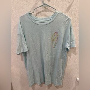 Aerie Soft Light Blue Ice Cream Cone Oversized Tee women’s Small